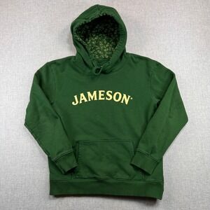 Jameson Whiskey Logo Pullover Hoodie Sweatshirt Men Medium Green Graphic Barcore